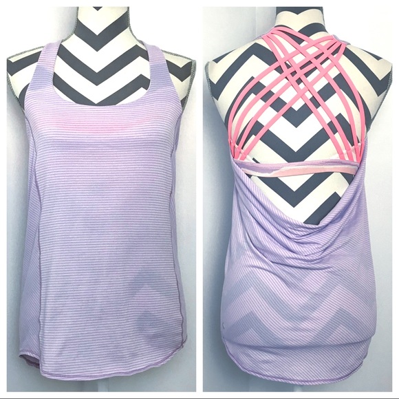 EUC Lululemon Wild Tank Pale Purple & Neon Orange - Picture 4 of 8